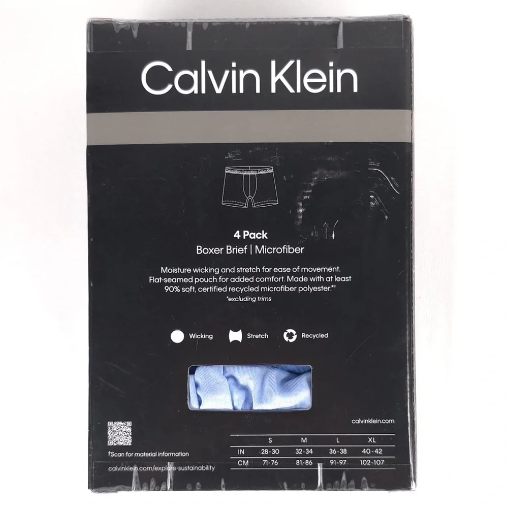 CALVIN KLEIN 4 Pack Boxer Brief Microfiber Wicking NP2756R-460 LARGE‎